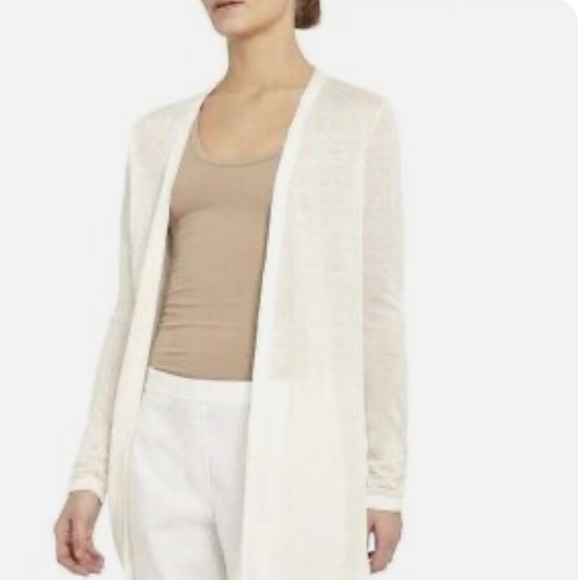 Theory Torina S Parchment Sag Harbour Long Cardigan SZ SM - NWT - Picture 2 of 6